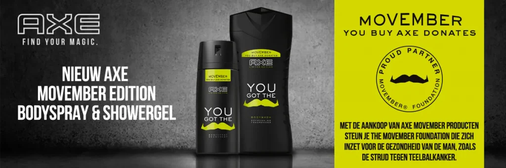 AXE bracht een speciale editie uit voor Movember AXE bracht een speciale editie uit voor Movember