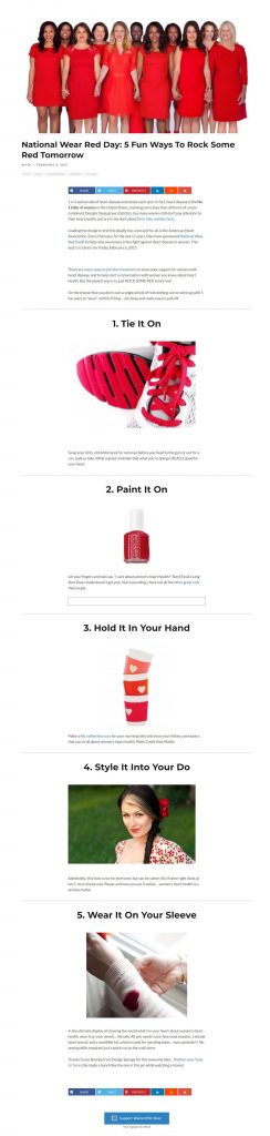 Landingspagina met 5 tips voor wear red day Landingspagina met 5 tips voor wear red day