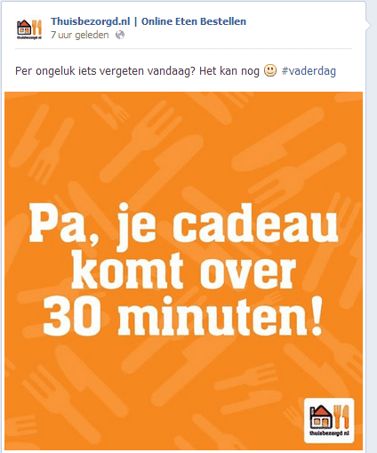 Inhaken op vaderdag met Thuisbezorgd Inhaken op vaderdag met Thuisbezorgd