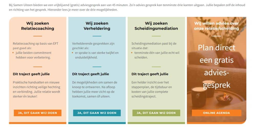 Wegwijzer op de site om de behoefte van je klant te duiden