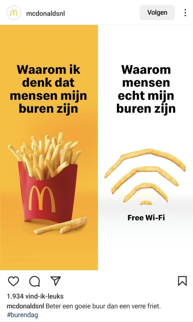 Burendag Inhaker van McDonalds op burendag